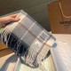 Top AAAAA Replica Burberry Check Classical Cashmere Scarf, Gray/Blue, 30 x 168 cm Clone Cheap