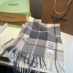 Top AAAAA Replica Burberry Check Classical Cashmere Scarf, Gray/Blue, 30 x 168 cm Clone Cheap