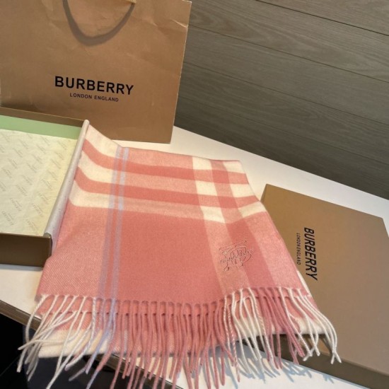 Top AAAAA Replica Burberry Check Classical Cashmere Scarf, Pink, 30 x 200 cm Clone Cheap