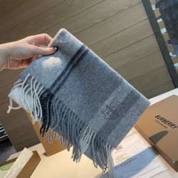 Top AAAAA Replica Burberry Check Classical Cashmere Scarf, Gray, 30 x 200 cm Clone Cheap