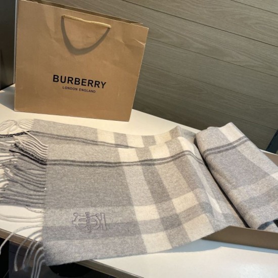 Top AAAAA Replica Burberry Check Classical Cashmere Scarf, Gray, 30 x 200 cm Clone Cheap