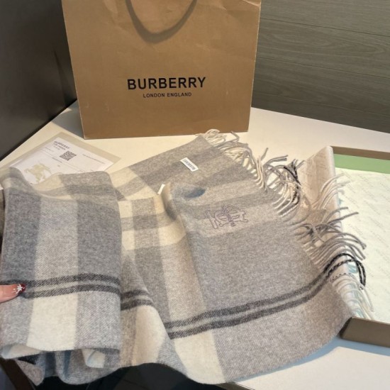Top AAAAA Replica Burberry Check Classical Cashmere Scarf, Gray, 30 x 200 cm Clone Cheap