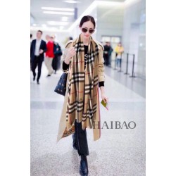 Top AAAAA Replica Burberry Check Cashmere Scarf, Beige with Frayed Edges, 70 x 200 cm Clone Cheap