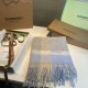 Top AAAAA Replica Burberry Check Cashmere Shawl with Blue Frayed Edges, 60 x 180 cm Clone Cheap
