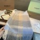 Top AAAAA Replica Burberry Check Cashmere Shawl with Blue Frayed Edges, 60 x 180 cm Clone Cheap