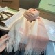 Top AAAAA Replica Burberry Check Cashmere Shawl with Pink Frayed Edges, 60 x 180 cm Clone Cheap