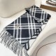 Top AAAAA Replica Burberry Check Cashmere Scarf Black/White 30 x 168 cm Clone Cheap