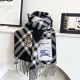 Top AAAAA Replica Burberry Check Cashmere Scarf Black/White 30 x 168 cm Clone Cheap