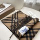 Top AAAAA Replica Burberry Check Cashmere Scarf with Tassel Hem, Black/Brown 30 x 168 cm Clone Cheap