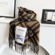 Top AAAAA Replica Burberry Check Cashmere Scarf with Tassel Hem, Black/Brown 30 x 168 cm Clone Cheap