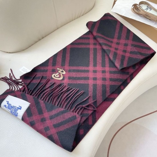 Top AAAAA Replica Burberry Check Cashmere Scarf with Tassel Hem, Black/Red 30 x 168 cm Clone Cheap