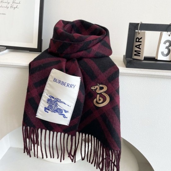 Top AAAAA Replica Burberry Check Cashmere Scarf with Tassel Hem, Black/Red 30 x 168 cm Clone Cheap