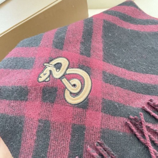 Top AAAAA Replica Burberry Check Cashmere Scarf with Tassel Hem, Black/Red 30 x 168 cm Clone Cheap