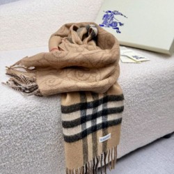 Top AAAAA Replica Burberry Reversible Cashmere Scarf with Check and B Shield, Archive Beige 30 x 168 cm Clone Cheap