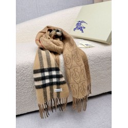 Top AAAAA Replica Burberry Reversible Cashmere Scarf with Check and B Shield, Archive Beige 30 x 168 cm Clone Cheap