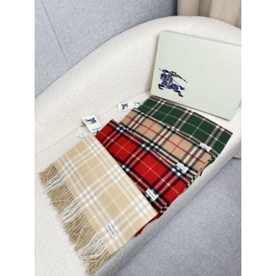Top AAAAA Replica Burberry Classic Check Cashmere Scarf, Brown 30 x 155 cm Clone Cheap