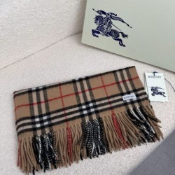 Top AAAAA Replica Burberry Classic Check Cashmere Scarf, Brown 30 x 155 cm Clone Cheap
