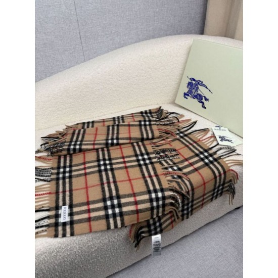 Top AAAAA Replica Burberry Classic Check Cashmere Scarf, Brown 30 x 155 cm Clone Cheap