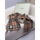 Top AAAAA Replica Burberry Classic Check Cashmere Scarf, Brown 30 x 155 cm Clone Cheap