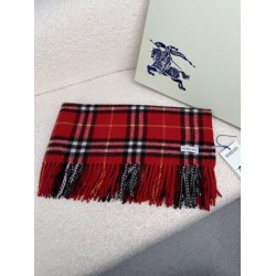 Top AAAAA Replica Burberry Classic Check Cashmere Scarf, Red 30 x 155 cm Clone Cheap