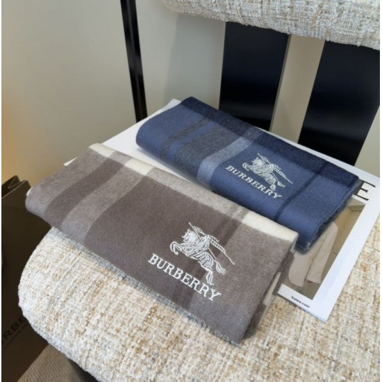 Top AAAAA Replica Burberry Classic Check Cashmere Scarf, Grey 30 x 180 cm Clone Cheap