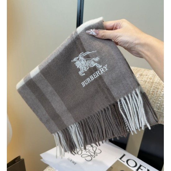 Top AAAAA Replica Burberry Classic Check Cashmere Scarf, Grey 30 x 180 cm Clone Cheap