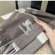 Top AAAAA Replica Burberry Classic Check Cashmere Scarf, Grey 30 x 180 cm Clone Cheap