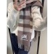 Top AAAAA Replica Burberry Classic Check Cashmere Scarf, Grey 30 x 180 cm Clone Cheap