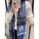 Top AAAAA Replica Burberry Classic Check Cashmere Scarf, Blue 30 x 180 cm Clone Cheap