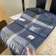 Top AAAAA Replica Burberry Classic Check Cashmere Scarf, Blue 30 x 180 cm Clone Cheap