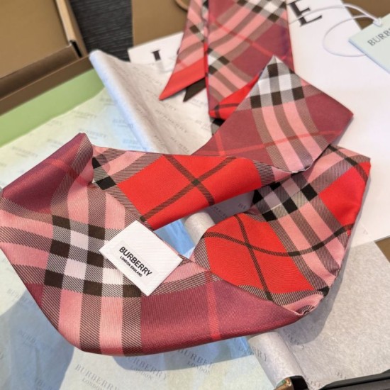 Top AAAAA Replica Burberry Vintage Check Silk Scarf, Red 8 x 180 cm Clone Cheap