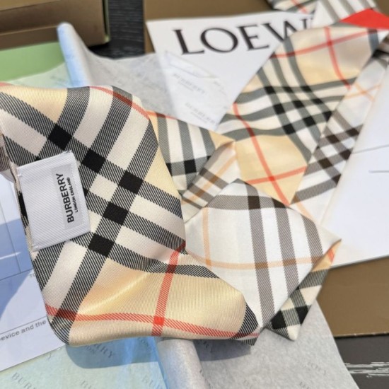 Top AAAAA Replica Burberry Vintage Check Silk Scarf, Beige 8 x 180 cm Clone Cheap