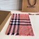 Top AAAAA Replica Burberry Classic Check Scarf Cashmere Pink 70 x 200 Clone Cheap