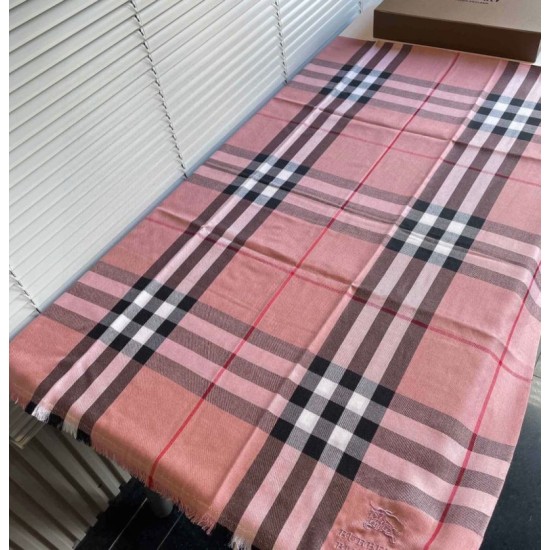 Top AAAAA Replica Burberry Classic Check Scarf Cashmere Pink 70 x 200 Clone Cheap