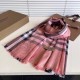 Top AAAAA Replica Burberry Classic Check Scarf Cashmere Pink 70 x 200 Clone Cheap