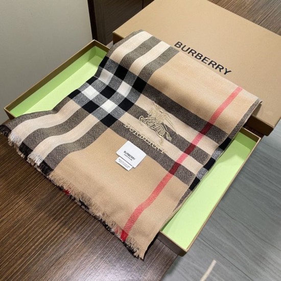 Top AAAAA Replica Cashmere Scarf/Shawl with Burberry Archive Vintage Check Pattern, Beige 90 x 200 Clone Cheap