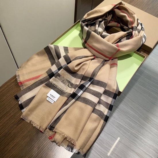 Top AAAAA Replica Cashmere Scarf/Shawl with Burberry Archive Vintage Check Pattern, Beige 90 x 200 Clone Cheap