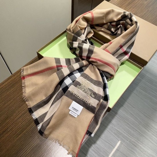 Top AAAAA Replica Cashmere Scarf/Shawl with Burberry Archive Vintage Check Pattern, Beige 90 x 200 Clone Cheap