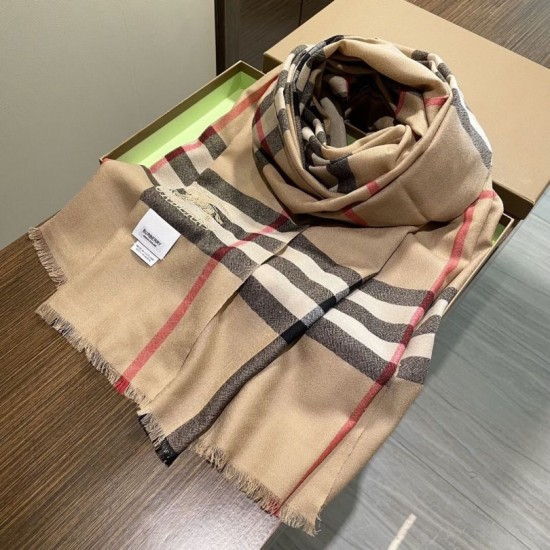 Top AAAAA Replica Cashmere Scarf/Shawl with Burberry Archive Vintage Check Pattern, Beige 90 x 200 Clone Cheap