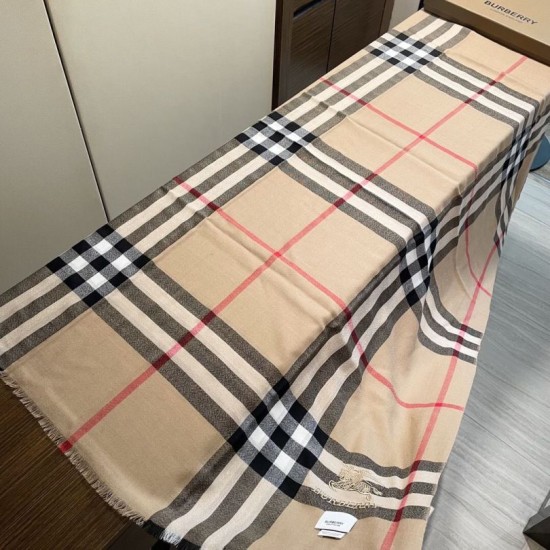 Top AAAAA Replica Cashmere Scarf/Shawl with Burberry Archive Vintage Check Pattern, Beige 90 x 200 Clone Cheap
