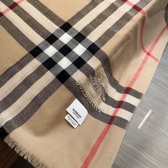 Top AAAAA Replica Cashmere Scarf/Shawl with Burberry Archive Vintage Check Pattern, Beige 90 x 200 Clone Cheap