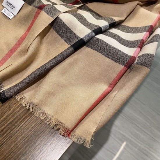 Top AAAAA Replica Cashmere Scarf/Shawl with Burberry Archive Vintage Check Pattern, Beige 90 x 200 Clone Cheap