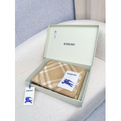 Top AAAAA Replica Burberry Check Wool Scarf/Blanket with Equestrian Label 30 x 180 Beige Clone Cheap