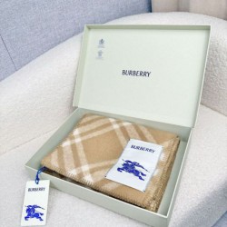 Top AAAAA Replica Burberry Check Wool Scarf/Blanket with Equestrian Label 30 x 180 Beige Clone Cheap
