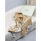 Top AAAAA Replica Burberry Check Wool Scarf/Blanket with Equestrian Label 30 x 180 Beige Clone Cheap