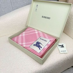 Top AAAAA Replica Burberry Check Wool Scarf/Blanket with Equestrian Label 30 x 180 Pink Clone Cheap