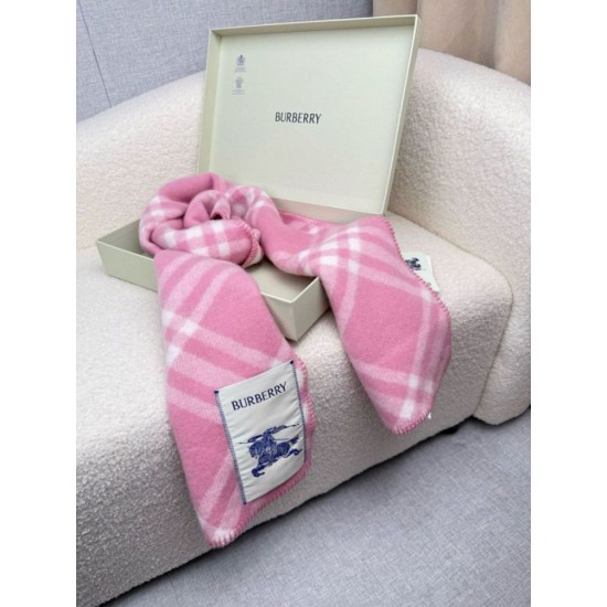 Fake Burberry Check Wool Scarf/Blanket with Equestrian Label 30 x 180 Pink Replica Top AAAAA Replica Burberry Check Wool Scarf/Blanket with Equestrian Label 30 x 180 Pink Clone Cheap