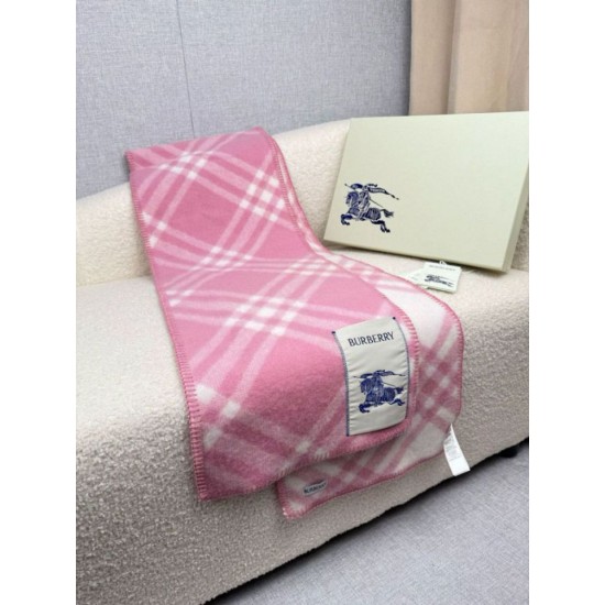 Fake Burberry Check Wool Scarf/Blanket with Equestrian Label 30 x 180 Pink Replica Top AAAAA Replica Burberry Check Wool Scarf/Blanket with Equestrian Label 30 x 180 Pink Clone Cheap