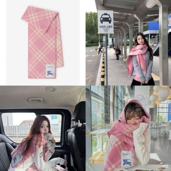 Fake Burberry Check Wool Scarf/Blanket with Equestrian Label 30 x 180 Pink Replica Top AAAAA Replica Burberry Check Wool Scarf/Blanket with Equestrian Label 30 x 180 Pink Clone Cheap