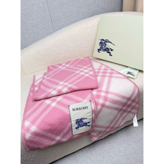 Fake Burberry Check Wool Scarf/Blanket with Equestrian Label 30 x 180 Pink Replica Top AAAAA Replica Burberry Check Wool Scarf/Blanket with Equestrian Label 30 x 180 Pink Clone Cheap